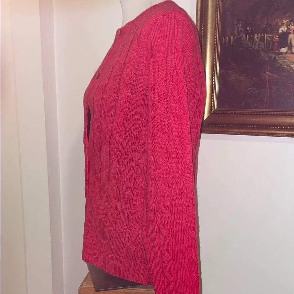 NWT 100% Wool Button Down Red Cardigan Sweater. Size Small. - Picture 4 of 11